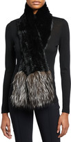 Thumbnail for your product : Adrienne Landau Rabbit Fur Scarf with Fox Fur Trim
