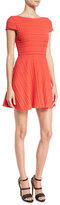 Thumbnail for your product : Alice + Olivia Shane Cap-Sleeve Skater Dress, Red