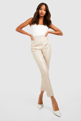 Women's White Leather Trousers