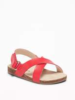 Thumbnail for your product : Old Navy Faux-Leather Cross-Strap Sandals for Baby