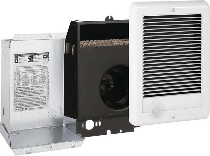 Cadet 240-volt 2,000-watt Com-Pak In-wall Fan-forced Electric Heater in White