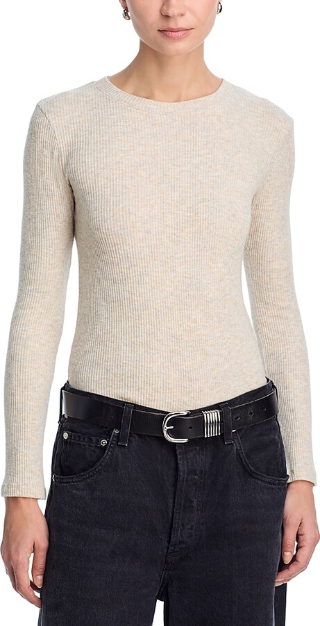 perfectwhitetee Jolie Ribbed Long Sleeve Tee