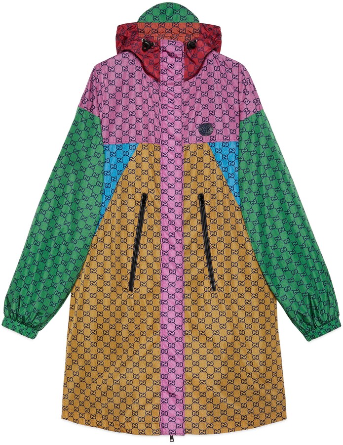 Gucci GG Multicolor nylon hooded jacket - ShopStyle