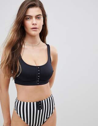 ASOS Design DESIGN recycled FULLER BUST Mix and Match 'The Crop' Bikini Top with Hook and Eye DD-G