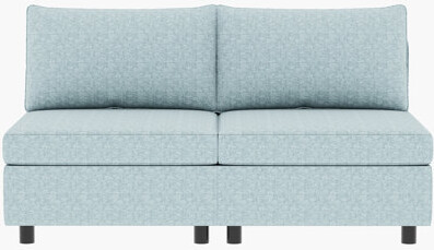 Latitude Run Modular Sectional With Storage Feature Sleeper  2Pcs Antique Blue Chenille Fabric Couch For Home Pocket Spring Comfortable 250 Lbs Weight Limit P
