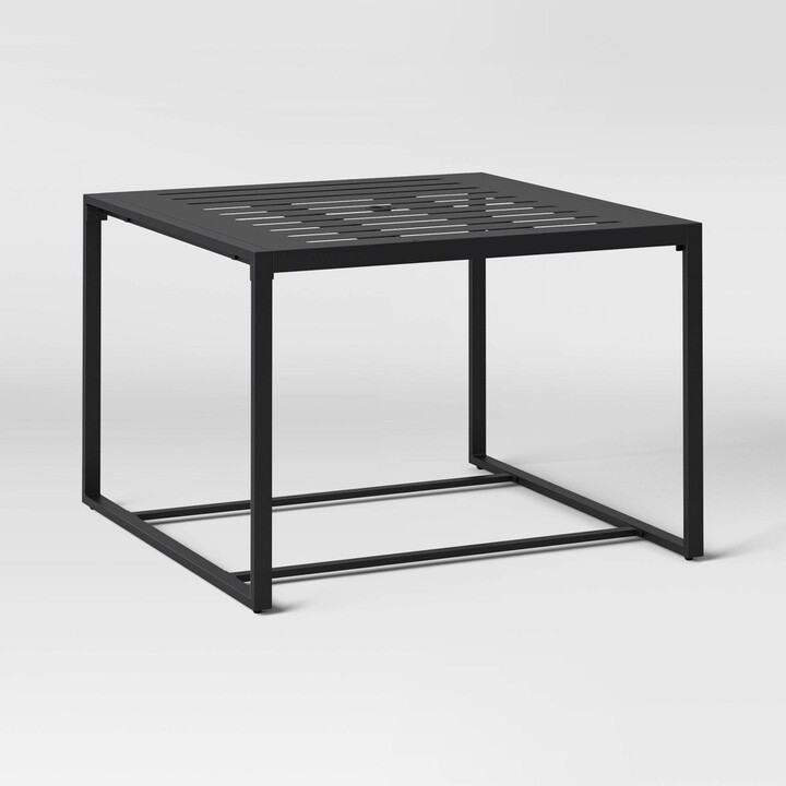 Henning 4 Person Rectangle Patio Dining Table Black Project 62