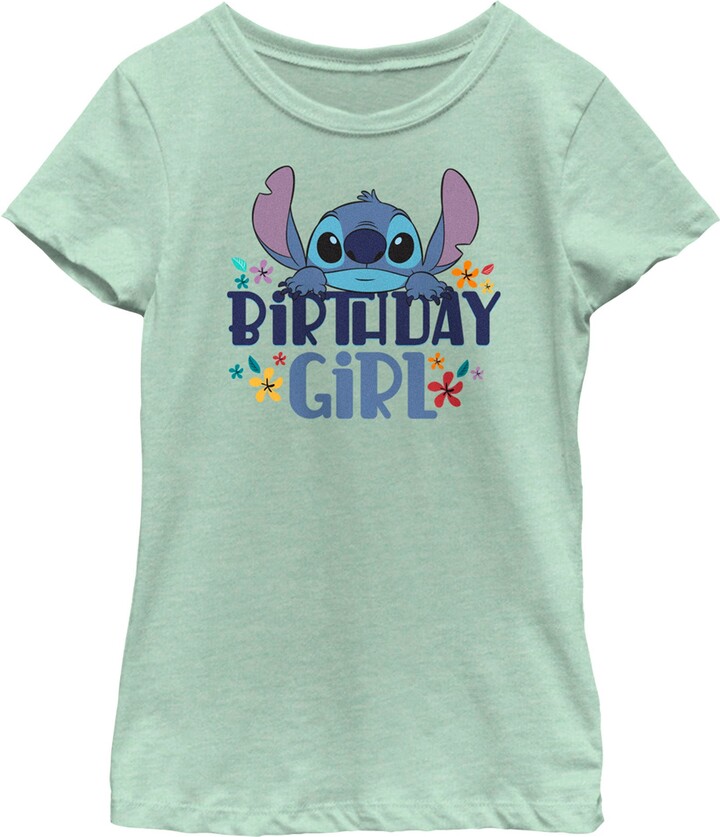 Girl's Lilo & Stitch Birthday Girl Stitch Graphic T-Shirt