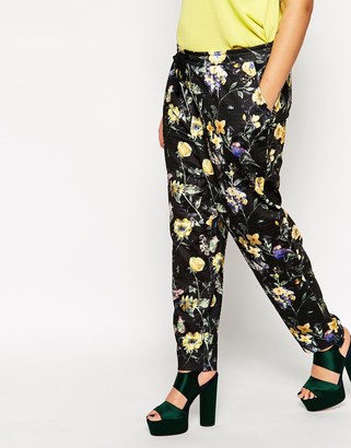 ASOS CURVE Jogger In Textured Floral Print