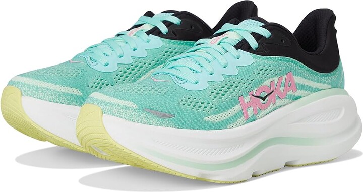Hoka One One Bondi 9 Women's Shoes Blue Spark/Mint Fluorite : 7 B - Medium Synthetic