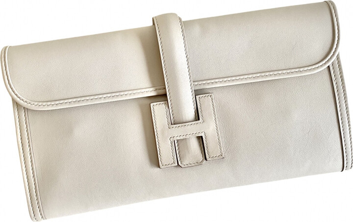 Hermes Jige leather clutch bag - ShopStyle