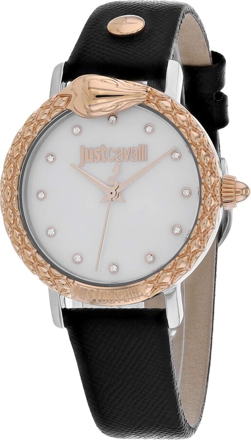 Just Cavalli Women's Stainless Steel Quartz Watch with Leather 