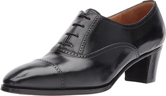 Gravati Mid-Heel Cap Toe Oxford (Black) Women's Lace Up Cap Toe Shoes