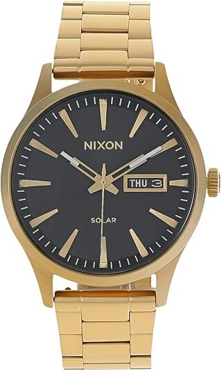 Nixon Sentry Solar Stainless Steel Men's Watches All Gold/Black