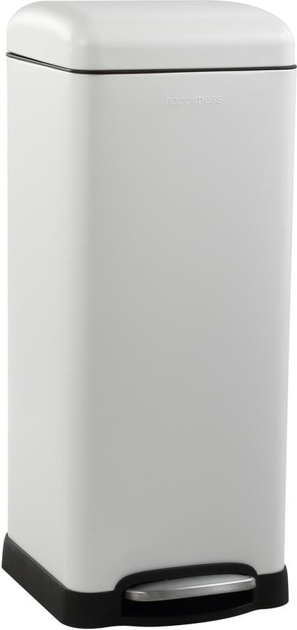 happimess Betty Retro 8 Gal. White Step-Open Trash Can