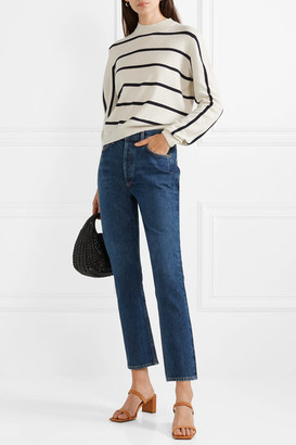 MiH Jeans Ashton Striped Cashmere Sweater - Cream