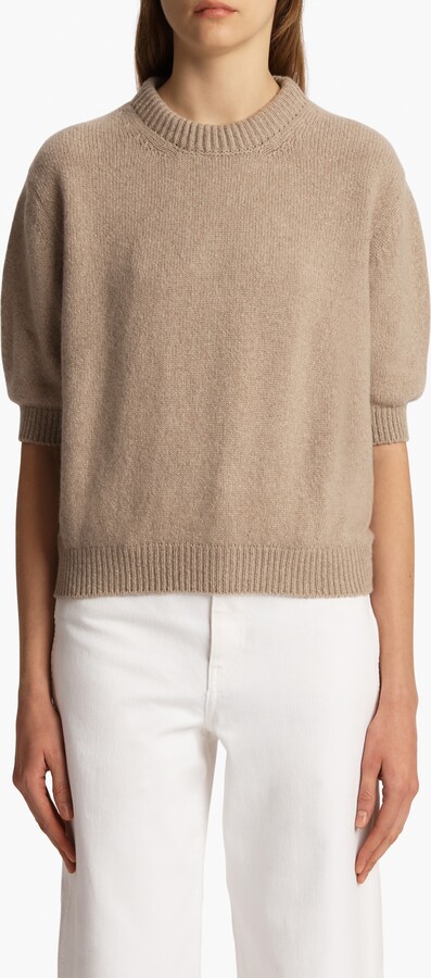 KHAITE Davin Short Sleeve Cashmere Sweater