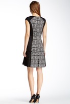 Thumbnail for your product : Maggy London Cap Sleeve Jacquard Ponte Flare Dress