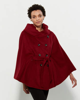 Calvin Klein Double-Breasted Belted Cape Coat