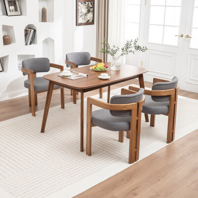 Bula Stanford Upholstered Curved Solid Wood Dining Chair
