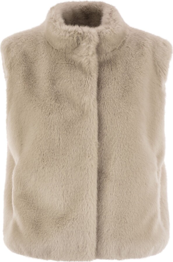 Herno Resort Waistcoat In Faux Fur