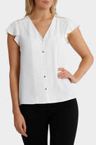 Thumbnail for your product : Basque NEW Braid Insert Button Thru Blouse Ecru