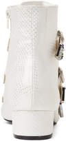 Thumbnail for your product : Betsey Johnson White Jonaa Western Buckle Snake-Effect Booties