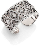 Thumbnail for your product : Jude Frances Soho White Topaz & Sterling Silver Large Crisscross Michelle Flower Cuff Bracelet