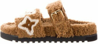 Louis Vuitton LV Monogram Shearling Slides - Brown Sandals, Shoes