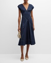 Thumbnail for your product : Merlette New York Skane Embroidered Cap-Sleeve Lawn Midi Dress