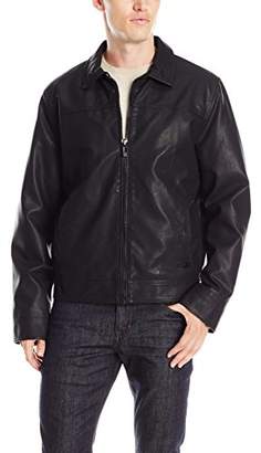 Calvin Klein Men's Faux Leather Shirt Collar Jacket
