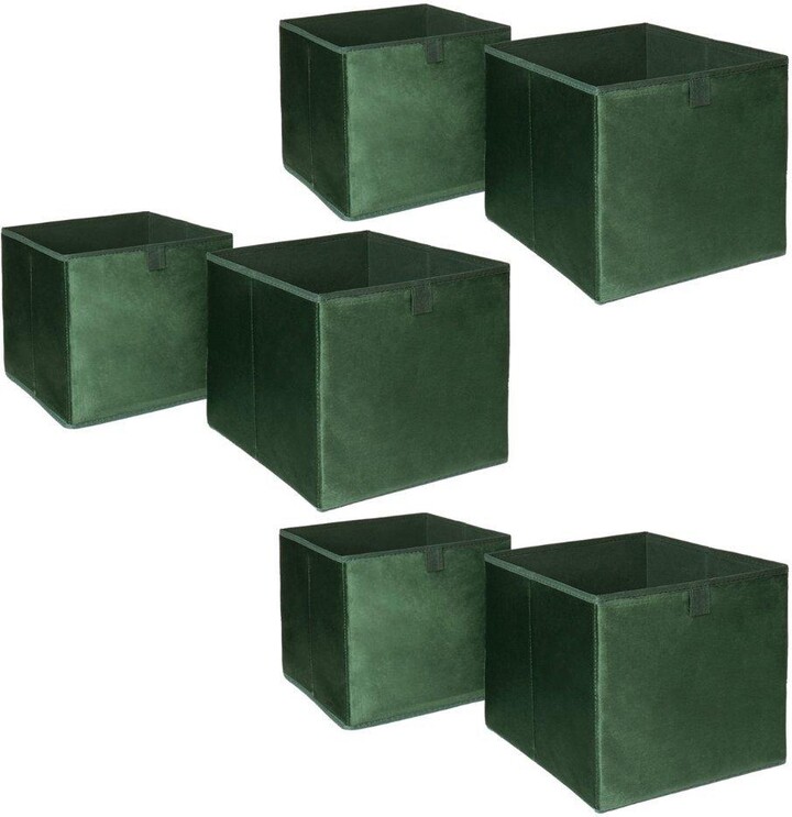 OHS Pack of 6 Matte Velvet Cube Storage Boxes ShopStyle