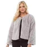 Thumbnail for your product : Fluid Womens Short Faux Fur Jacket Grey