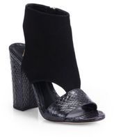 Thumbnail for your product : Brian Atwood Biella Cutout Snakeskin & Suede Sandals
