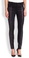 Thumbnail for your product : 7 For All Mankind Quilted Leather-Paneled Skinny Jeans