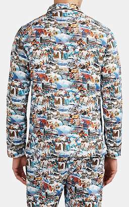 Maison Marcy Men's Ski-Print Cotton Slim Pajama Set - Neut. pat.