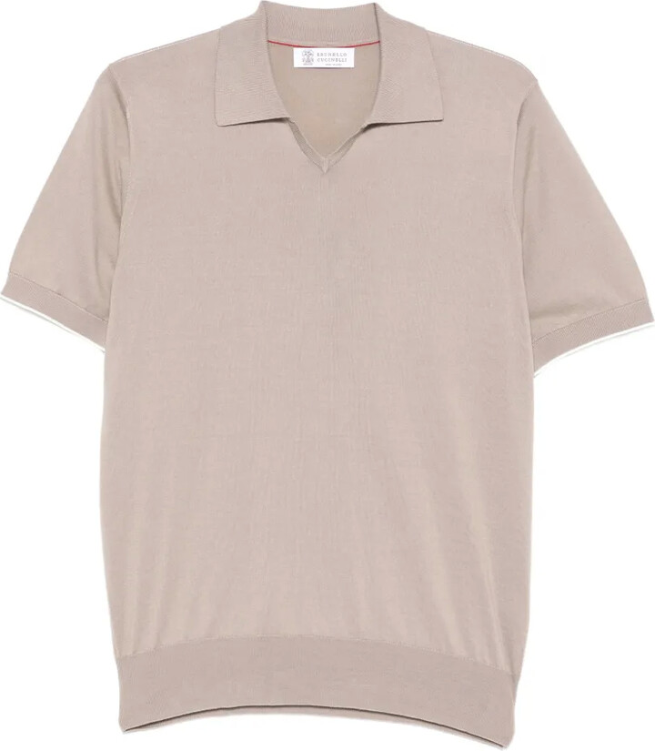 Brunello Cucinelli V-neck short-sleeve polo shirt