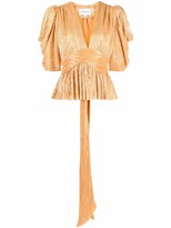 Thumbnail for your product : Sabina Musayev Metallic-Effect Pleat Blouse