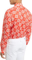 Thumbnail for your product : Kiton Floral-Print Long-Sleeve Shirt, Coral