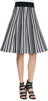 Thumbnail for your product : O'2nd Hatu Striped A-Line Skirt