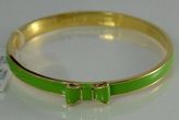 Thumbnail for your product : Kate Spade Take a Bow Enamel Skinny Bangle Cream/Gold, Pink/Gold, NWT