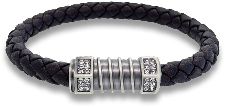 Louis Vuitton Stainless Steel Leather Bracelet on SALE