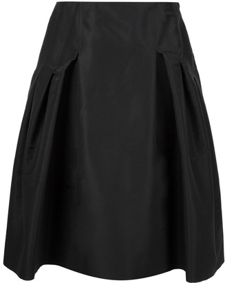 Carolina Herrera side pleats A-line skirt