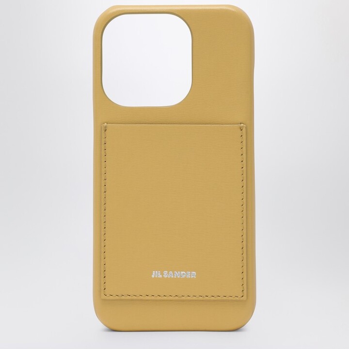 Jil Sander Yellow iPhone 15 Pro Max cover with logo