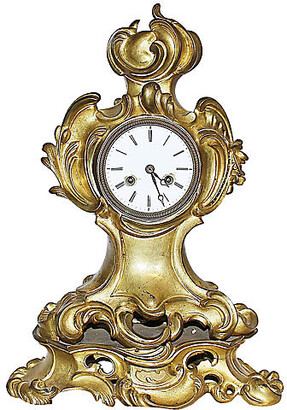 One Kings Lane Vintage French Rococo-Style Bronze Mantel Clock - House of Charm Antiques - Gold