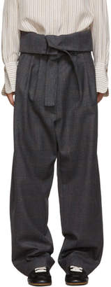 Loewe Grey Belted Pleated Trousers