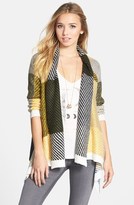 Thumbnail for your product : Woven Heart Plaid Shawl Collar Cardigan (Juniors)