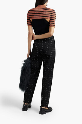 RED Valentino Cropped metallic striped wool-blend top