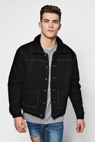 Thumbnail for your product : boohoo Black Fully Borg Lined Denim Jacket