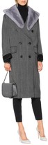 Thumbnail for your product : Prada Fur-trimmed wool coat