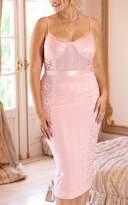 Thumbnail for your product : PrettyLittleThing Plus Pink Lace Lined Midi Dress